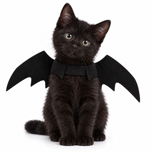 Black Bat Wings Costume for Cats & Small Pets – Halloween Pet Dress-Up Accessory