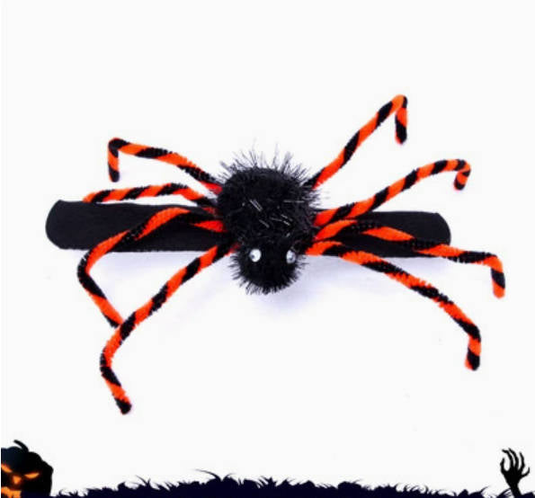 Halloween Giant Spider Accessories – Spooky Headband, Wristband & Costume Brooch