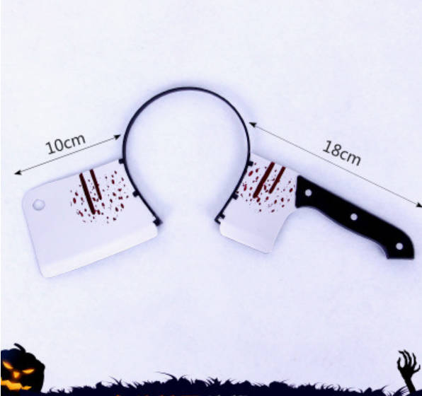Halloween Bloody Weapon Headbands – Axe, Saw, Syringe, Scissors & Hammer Horror Party Costume Props