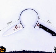 Halloween Bloody Weapon Headbands – Axe, Saw, Syringe, Scissors & Hammer Horror Party Costume Props