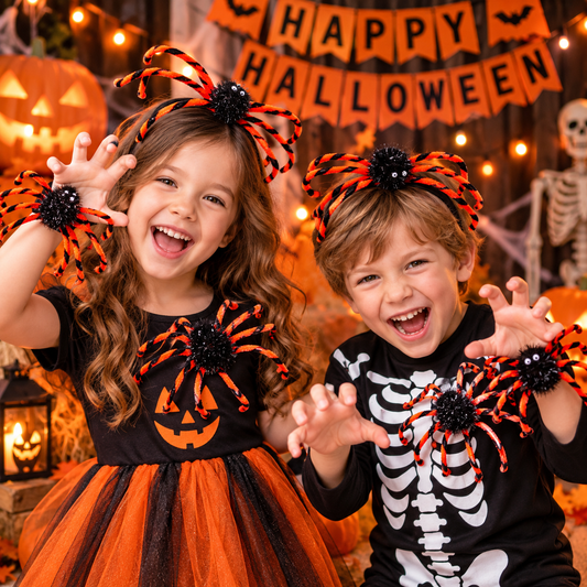 Halloween Giant Spider Accessories – Spooky Headband, Wristband & Costume Brooch