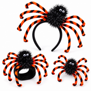 Halloween Giant Spider Accessories – Spooky Headband, Wristband & Costume Brooch
