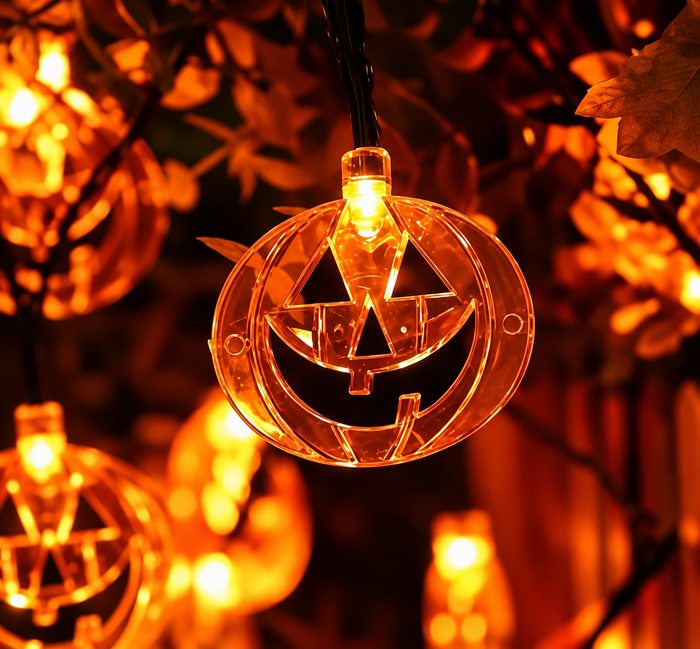 Halloween LED String Lights – Pumpkin, Ghost & Skull Spooky Party Decorations