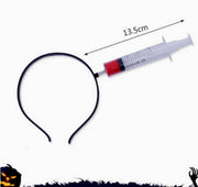 Halloween Bloody Weapon Headbands – Axe, Saw, Syringe, Scissors & Hammer Horror Party Costume Props