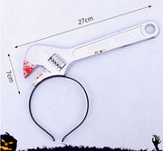 Halloween Bloody Weapon Headbands – Axe, Saw, Syringe, Scissors & Hammer Horror Party Costume Props