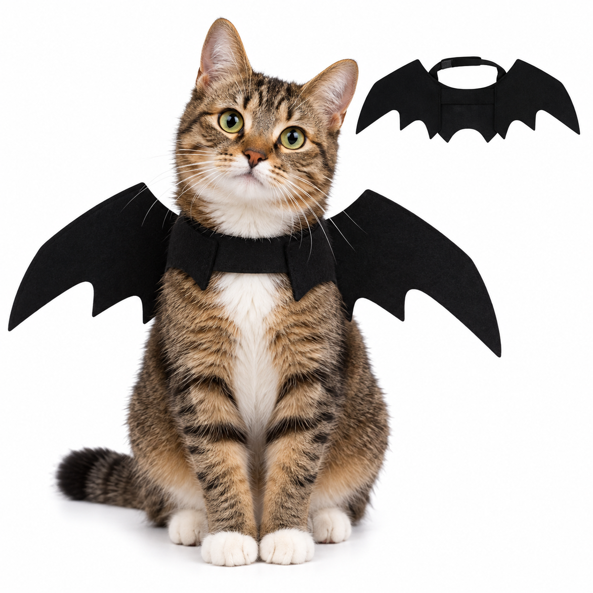 Black Bat Wings Costume for Cats & Small Pets – Halloween Pet Dress-Up Accessory