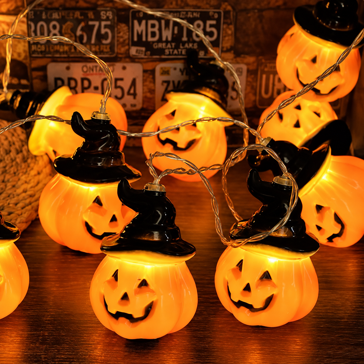 Halloween LED String Lights – Pumpkin, Ghost & Skull Spooky Party Decorations