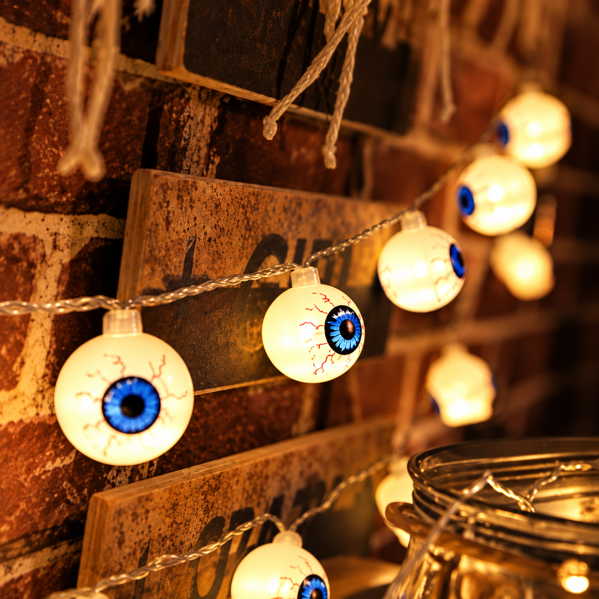 Halloween LED String Lights – Pumpkin, Ghost & Skull Spooky Party Decorations