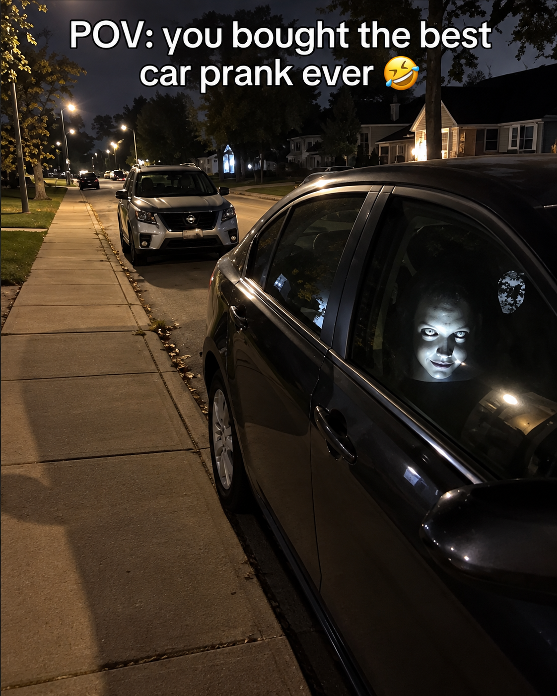 Scary Passenger Car Headrest Cover – Creepy Halloween Car Decoration
