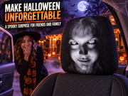 Scary Passenger Car Headrest Cover – Creepy Halloween Car Decoration