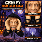 Scary Halloween window prank decoration for haunted house display