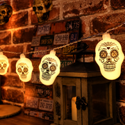 Halloween LED String Lights – Pumpkin, Ghost & Skull Spooky Party Decorations