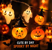 Halloween LED String Lights – Pumpkin, Ghost & Skull Spooky Party Decorations