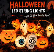 Halloween LED String Lights – Pumpkin, Ghost & Skull Spooky Party Decorations