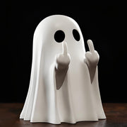 Funny Middle Finger Ghost Figurine – Halloween Spooky Desktop & Home Decor