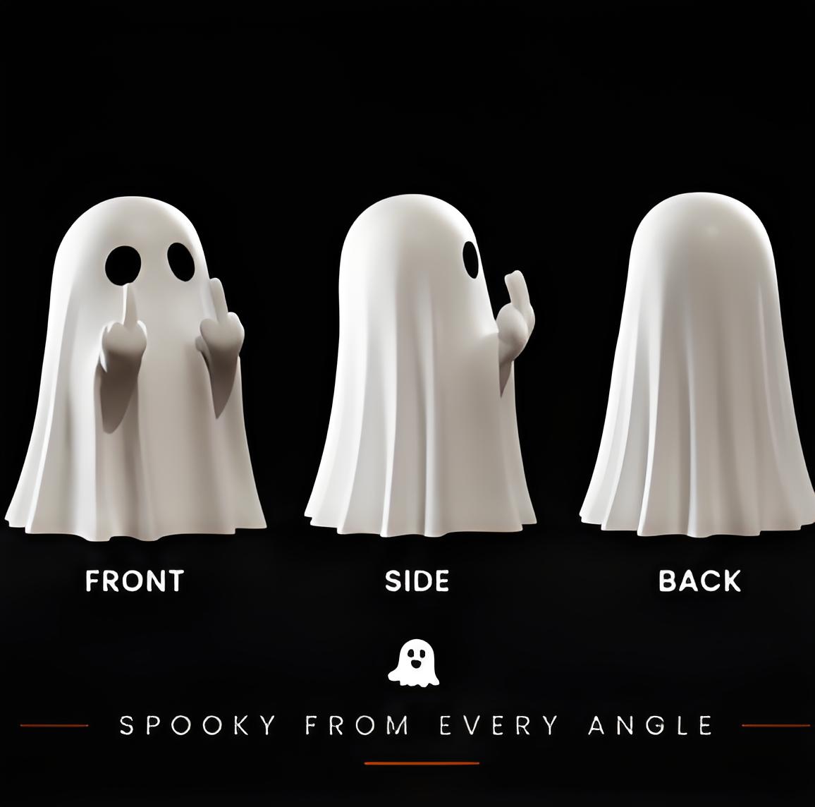 Funny Middle Finger Ghost Figurine – Halloween Spooky Desktop & Home Decor