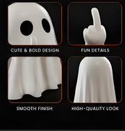 Funny Middle Finger Ghost Figurine – Halloween Spooky Desktop & Home Decor